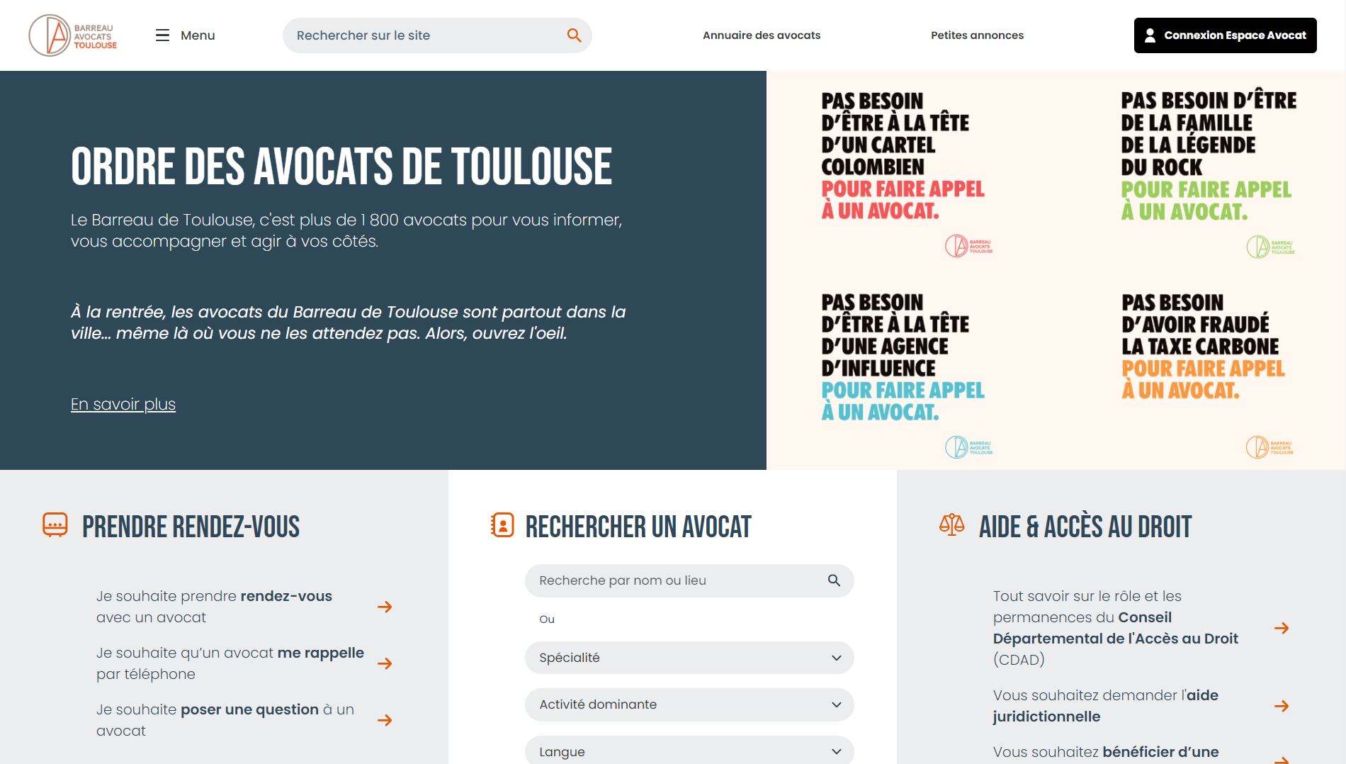 site web Barreau des Avocats de Toulouse annonces juridiques offres emplois services