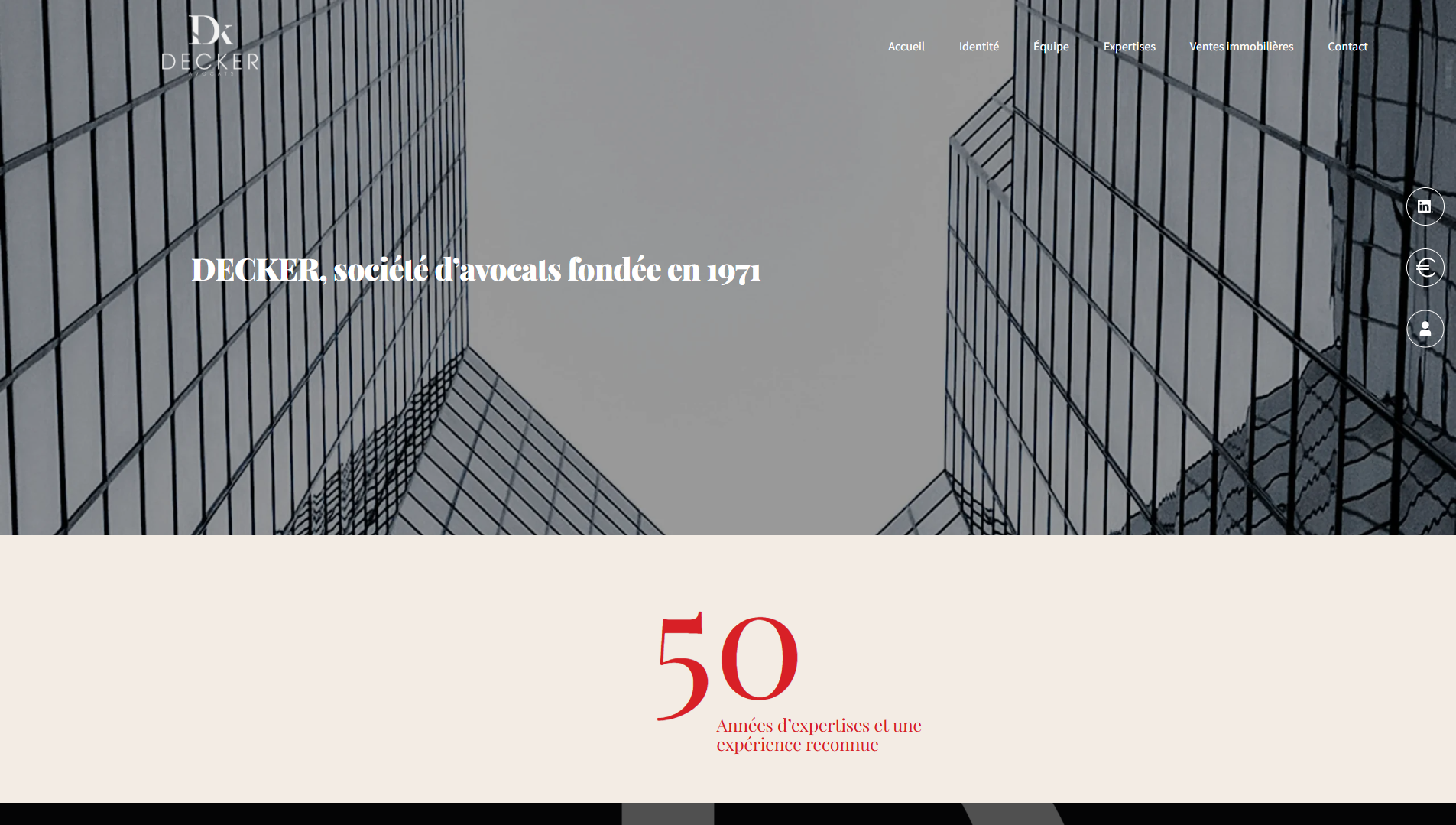 site web Decker Avocats accueil droit expertise