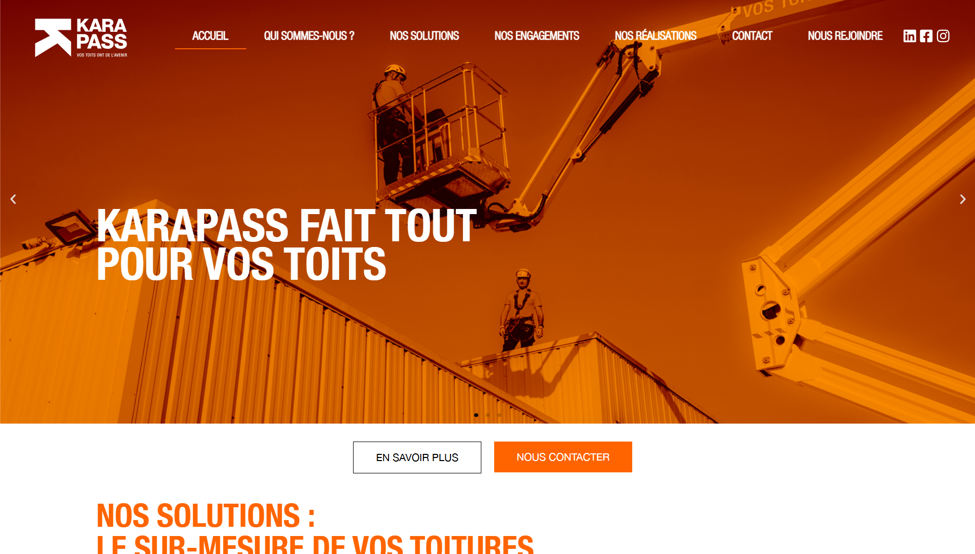 site web accueil Karapass toiture expert Oise