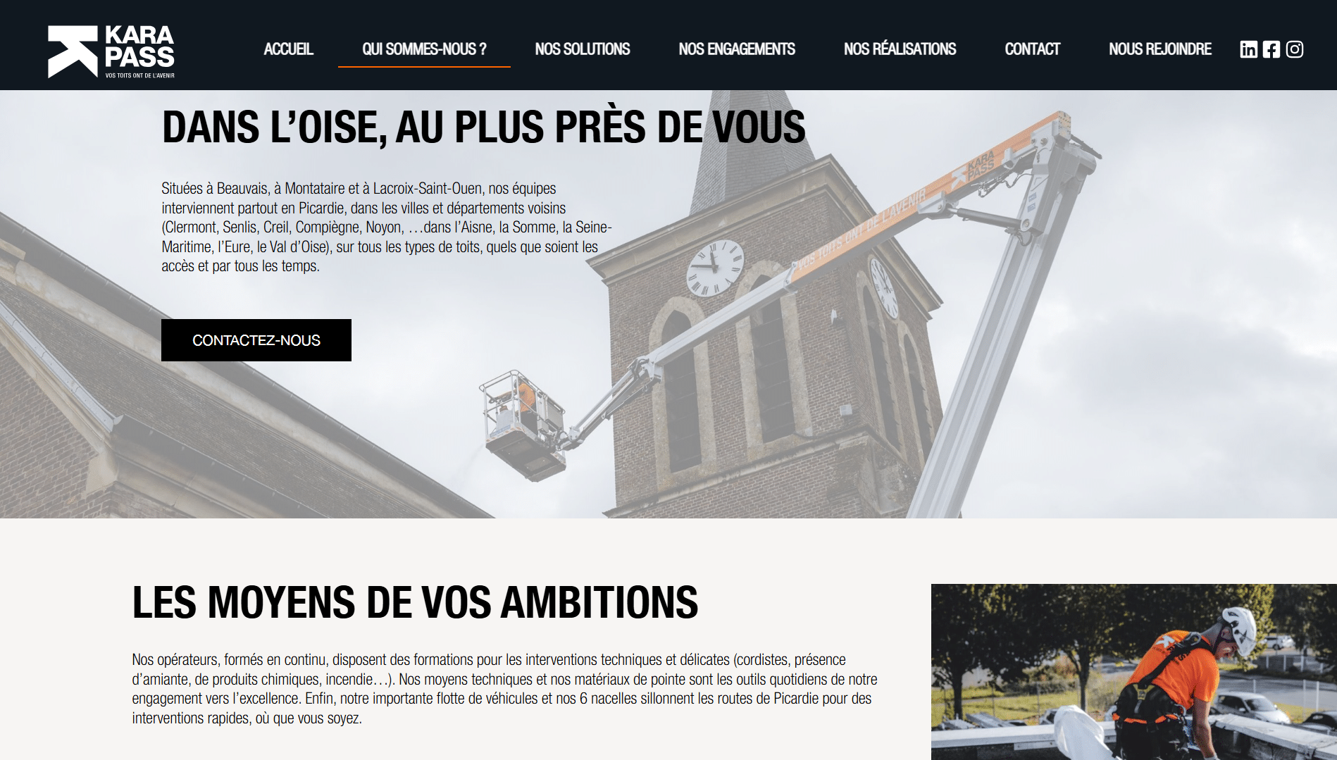site web Karapass toiture expert Oise solutions