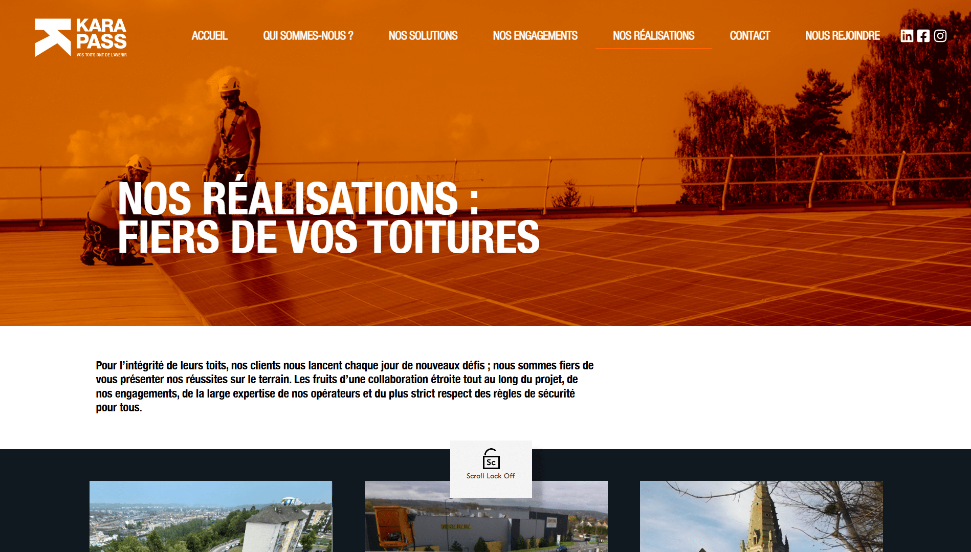 site web Karapass toiture expert Oise realisations